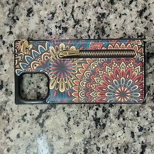 Mandala print iPhone 14 plus wallet case